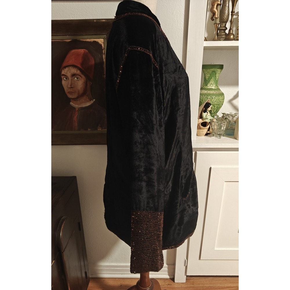 Soft Surroundings Velvet Black Heavy Beaded Beads Embellished Jacket Size 1X EUC - Picture 4 of 11